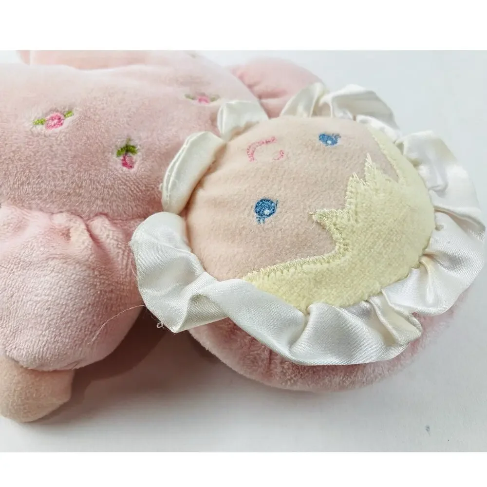 Carters Baby Doll Rattle Pink Dress Prestige Flowers Bows Yellow Hair Blue Eyes